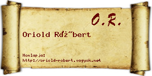 Oriold Róbert névjegykártya