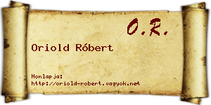 Oriold Róbert névjegykártya